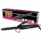 Rowenta Tenacilla rizadora CF2133 - Tenacilla 16 mm rizador pelo de 25 W, recubrimiento cerámico, temperatura 180 °C, indicador calentamiento, punta fría y asa, negro y fucsia