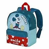 Disney Mickey Mouse Smile-Mochila Preescolar Joy, Azul, 22 x 27 cm, Capacidad 5 L