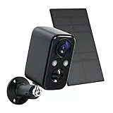 FOAOOD Cámara Vigilancia WiFi Exterior Solar Camaras de Vigilancia sin Cables Visión Nocturna Color Alarma con Bateria Incorporada Detección Humana PIR Audio Bidireccional IP66