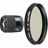 Sigma 30mm f/1.4 DC DN Contemporary Objetivo estándar para el Sistema Micro Cuatro Tercios, Color Negro + Amazon Basics Filtro polarizador Circular 52mm