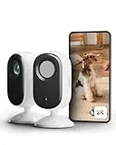 Arlo Essential 2 Indoor Camara Vigilancia Bebe/Mascotas 2K, Sensor de Movimiento, Alarmas Para Casa, Visión Nocturna, Prueba Arlo Secure Incluida, con cubierta de lente automática, 2 Cámaras, Blancas
