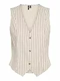VERO MODA Vmmymilo S/L Waistcoat Wvn Ga Chaleco de Traje, Forro Plateado/Rayas: Anja, M Mujeres