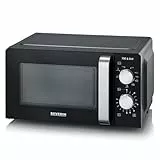 SEVERIN Microondas 2 en 1 con grill 700 W, microondas analógico con 9 programas automáticos, microondas con grill y plato giratorio, negro/acero inoxidable, MW 7781