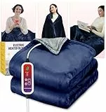 Mefine Manta Termica 180x100cm, Doble Cara Esterilla Electrica con 6 Niveles de Temperatura y 4 Temporizador, Lavable a Maquina Heated Electric Blanket, Calentamiento Rápido Manta Electrica Sofa