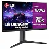 LG 24GS65F-B - Monitor Ultragear, 24', Pantalla IPS, (1920x1080), 16:9, 180 Hz, 1ms Black Stabilizer, G-Sync Compatible y FreeSync, Negro