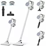 VersLife Aspiradora sin Cable S6PRO,30kPa Potente Succión,Inalámbrica,Aspiradora Escoba sin Cable,Diseño Antienredos,Filtro HEPA,Aspirador Escoba Ideal para Suelo Duro y Pelo de Mascotas,Blanco