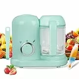Robot multifunción 4 en 1 Vaporizador y Batidora para Bebé Diversificador de Alimentos Cocedor al Vapor Batidora Descongelación Recalentamiento Cocción al Vapor Suave, Cocción al Vapor Rápida (verde)