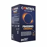 Control Preservativos Finissimo Original. Caja Condones Súper Finos, Extra Sensibilidad, Lubricados, Sexo Seguro. Disfruta de un Ajuste Perfecto para una Relación Segura, 1 Caja x 24 Unidad