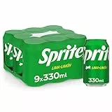 Sprite Lima Limón, Refresco Bajo en Calorías - Pack de 9 Latas de 330ml