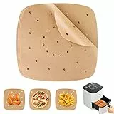 100 Piezas Papel de Pergamino para Freidora de Aire，Papel Horno Freidora Aire，papel air fryer cuadrado，para freír, hornear, cocinar, asar a la parrilla y a prueba de aceite，accesorios airfryer
