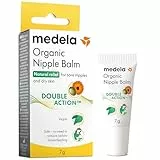 Medela crema orgánica para pezones, alivio y humectación para madres lactantes, hecha con ingredientes naturales y seguros, alivio rápido para pezones doloridos, apta para el postparto, 7 g
