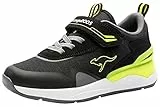 KangaROOS KD-Gym Ev, Zapatillas, Jet Black Neon Yellow 5062, 34 EU