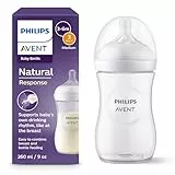 Philips Avent Biberón Natural Response: biberón para bebés recién nacidos de 260 ml, sin BPA, a partir de 1 mes (modelo SCY903/01)