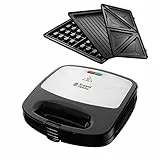 Russell Hobbs Sandwicheras [3 en 1: gofrera, tostadora, grill] Fiesta (750 W, placas antiadherente aptas para lavavajillas, accesorios disponibles (no incluidos): cake pop, donut, churros) 24540-56