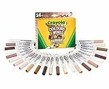 CRAYOLA Colours of the World – Set de 24 Rotuladores Lavables en Tonos de Piel, Colores Inclusivos para Dibujar Personas de Todo el Mundo, A Partir de 3 Años, 58-7804