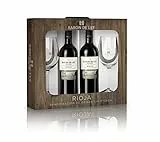 Baron de Ley Reserva Estuche regalo | Vino Tinto DOC Rioja | Variedad Tempranillo | Fruta y Complejidad | 3 estuches | 6 botellas y 6 copas.
