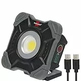 Brennenstuhl Foco LED de trabajo a batería recargable y portátil SH 1000 MAC (1000lm, IP54, Lámpara LED con imán y anilla, carcasa robusta)