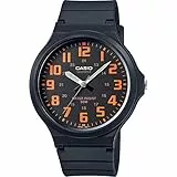 Casio Reloj Cuarzo Unisex 42.00mm con dial Analógico Negro y Correa de Rubber Strap Negro MW-240-4BVEF