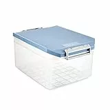 Tatay Caja Almacenaje Multiusos con Tapa, 14 l de Capacidad, Con Asas, Polipropileno, Libre de BPA, Azul Paloma, Medidas 27 x 39 x 19 cm