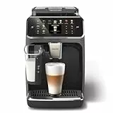 Philips Cafetera Espresso Totalmente Automática Serie 5500-20 Cafés Calientes y con Hielo, Sistema de Leche LatteGo de Limpieza Rápida, 40% más Silenciosa con SilentBrew, QuickStart, Gris (EP5544/50)