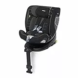 Foppapedretti Silla de coche FP360 I-Size, asiento giratorio 360°, para niños de 40 a 150 cm de altura, 0-12 años, conforme ECE R129, fijación Dualfix (Isofix y non), Safe Body Protection, negro