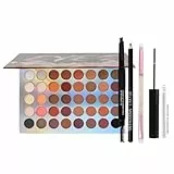 Set de Maquillaje de Ojos Profesional con Paleta de Sombras de 40 Colores, Delineador, Máscara de Pestañas, Lápiz de Cejas y Brochas, Kit Cosmético Completo para Mujeres y Niñas, Ideal para Regalo