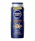 Gel de ducha Nivea Men para cuerpo, cara y cabello, botella deportiva, paquete de 3 (3 x 500 ml)