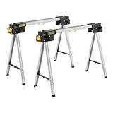 STANLEY FATMAX Caballete de Sierra metálico Plegable de 900 kg (par) - Solución de Banco de Trabajo portátil y Duradero con Patas metálicas, FMST1-75673