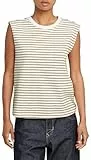 G-Star para Mujer Top Stripe Boxy, Multicolor (lt Chalk/dk Mustard Stripe D26073-D979-H205), M