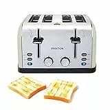 PRIXTON Bianca - Tostador ancho/Tostadoras/Tostadora de pan con 4 ranuras, 7 niveles de tostado, Potencia 1900 W, Diseñado en Acero inoxidable (Reacondicionado)