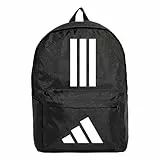adidas Unisex Adulto Classic Three Stripes Backpack Back TO School, Black/White, One Size