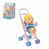 Cicciobello Amicicci, Stroller Single, Carrito de bebé de Paseo y Silla de Trona para la Comida, para los amiguitos chiquititos de cicciobello, muñecos bebé, Juguete +3 años, Famosa (CC018000)