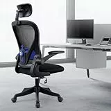 SOSINYA Silla De Oficina Ergonómica,Silla De Escritorio con Reposacabezas Ajustable, Plegable,Soporte Lumbar Ajustable,Silla Giratoria De Malla 360°,hasta 120Kg (519-BB)
