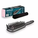 Cecotec Cepillo Alisador Bamba InstantCare 400 Travel Brush. Revestimiento de cerámica, Hasta 190º, Indicadores LED, 90 Segundos, Alisado rápido, Cable 360º, Compacto, Bolsa termorresistente