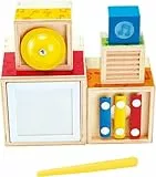 Hape Juego de Apilamiento Musical | Caja Musical de 6 Piezas de Colores, Juego de Madera para niños Mayores de 18 Meses