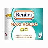 Regina Maxi Rollo Papel de Cocina - Paquete de 2 Rollos, 100 Maxi Hojas Decoradas de 2 Capas, Equivalente a 6 Rollos Estándar, Extra Absorbentes, Envase de Papel Reciclable, 100% Certificado FSC
