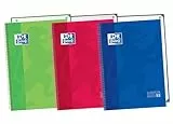 Oxford, Cuadernos A4, Pack de 3 Libretas A4 Microperforadas Europeanbook 1, Tapa Extradura, Espiral, A4+, Cuadrícula 5x5, Colores Vivos