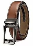 CHAOREN Cinturones Hombre, Cinturón Hombre Cuero, Hebilla Automatico Ajustable, Cinturones Trinquete para Vestir Pantalones de Traje