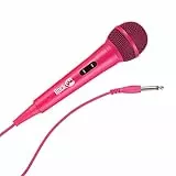 Micrófono RockJam - Micrófono de Karaoke dinámico unidireccional con cable de tres metros - Rosa