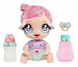 Glitter Babyz, MGA'S Marina Finley, Muñeca con 3 Cambios de Color, Traje de Sirena, Pañal, Biberón y Accesorios, Edad a Partir de 3 años, Marina Finley
