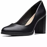 Clarks Freva85 Court, Zapatos de tacón Mujer, Black Leather, 38 EU