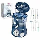 Irrigador dental Aquapik PRO sobremesa | 10 niveles de presión, Rotación 360º, 600 mL, 8 boquillas, manguera 100 cm, impermeable IPX7 | Elimina la placa, protege las encías y cuida tu ortodoncia