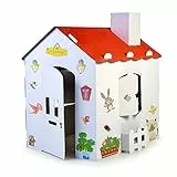 FEBER - Casa de Juegos Infantil de cartón, de tamaño Grande, para Pintar, Colorear y Jugar, con Pegatinas Divertidas, ecohouse, para niños Desde 3 años, Famosa (FEB06000)