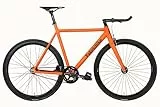 FabricBike Light - Bicicleta Fixed, Fixie, Single Speed, Cuadro y Horquilla Aluminio, Ruedas 28', 4 Colores, 3 Tallas, 9.45 kg Aprox. (Light Army Orange, S-50cm)