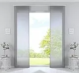 Gardinenbox Niza 2019032-2 - Juego de 2 Cortinas correderas (algodón, 245 x 60 cm), Color Gris Transparente