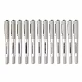 Amazon Basics Bolígrafos rollerball de tinta líquida, punta fina, 0,7mm, negro, paquete de 12