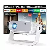 Wielio 2025 Nuevo proyector Inteligente, Android 11, 1080p Nativo con compatibilidad 4K, corrección Trapezoidal, WiFi 6 y Bluetooth 5.2, 20 000 lúmenes, Compatible con iOS/Android/PS5.