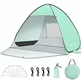 Glymnis Tienda de Playa Pop Up 2-3 Personas Tienda Instantánea Automática UPF 50+ Tienda Playa Portátil con Puerta Cremallera para Playa Parque Pescar