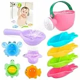 MINISOISO Juguetes Baño Bebe,10 PCS Juguetes Bañera para Niños Niñas 1 2 3 4 AñoJuguete de Baño para Bebé,Animales Fotantes Juguet,Juguete de Agua Animales,Agua Piscina Baños Juego de Ducha Bebe