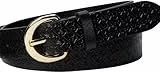 Calvin Klein Classic Buckle AOP 30Mm Lv04K7019G Cinturones, Black (Black/CK Light Gold), 85 cm para Mujer